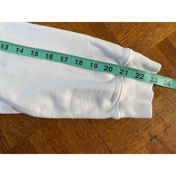 Alexander Wang Blue Plastic Logo White Cotton Sweatshirt Crewneck Women's Sz L - Picture 16 of 16